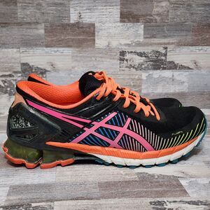 Asics Gel Kinsei 6 T692N Running Shoes Sneakers Black Pink Orange‎ Women’s 8.5